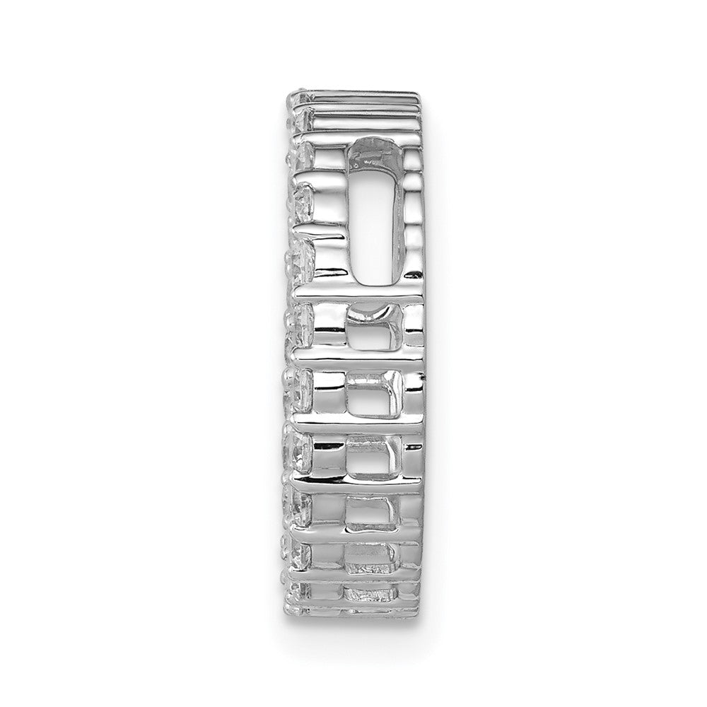 14k White Gold 1/2 carat Lab Grown Diamond VS/SI+ G+ Circle Chain Slide Pendant
