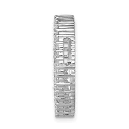14k White Gold 3/4 carat Lab Grown Diamond VS/SI+ G+ Circle Chain Slide Pendant