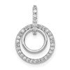 10k White Gold 1/4 carat Diamond Double Circle Dangle Pendant