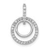 14k White Gold 1/4 carat Lab Grown Diamond VS/SI+ G+ Complete Double Circle Dangle Pendant