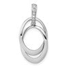 10k White Gold 1/20 carat Diamond Double Oval Pendant