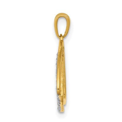 10k 1/6 carat Diamond Double Triangle Pendant