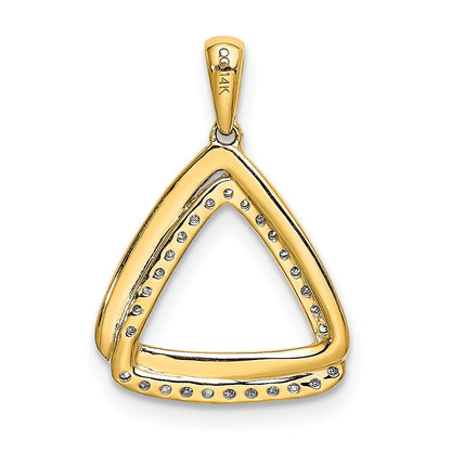 10k 1/6 carat Diamond Double Triangle Pendant