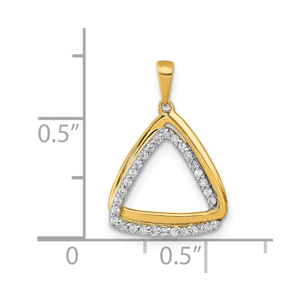 10k 1/6ct. Diamond Double Triangle Pendant