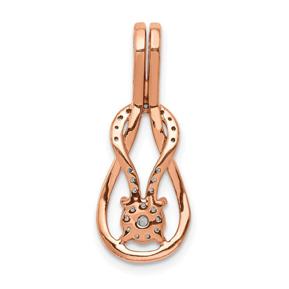 14k Rose Gold 1/6 carat Lab Grown Diamond VS/SI+ G+ Complete Knot Chain Slide Pendant