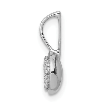 10k White Gold 1/10 carat Diamond Circle Cluster Pendant