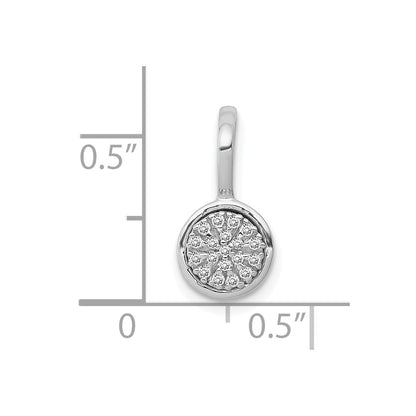 10k White Gold 1/10 carat Diamond Circle Cluster Pendant