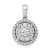 14K White Gold Lab Grown VS/SI+ G+ Dia Round Halo Cluster Pendant