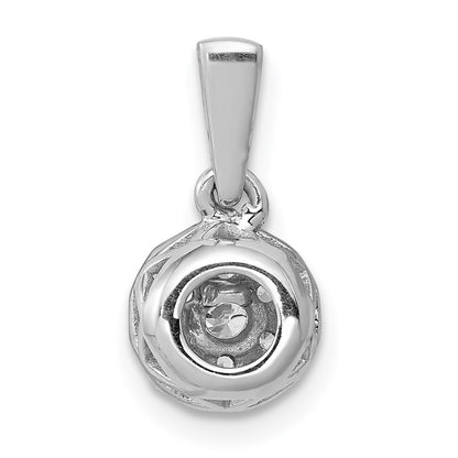 14k White Gold 1/4 carat Lab Grown Diamond VS/SI+ G+ Complete Circle Cluster Pendant
