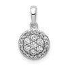 14k White Gold 1/4 carat Lab Grown Diamond VS/SI+ G+ Round Complete Halo Cluster Pendant