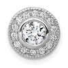 14k White Gold 1/2 carat Lab Grown Diamond VS/SI+ G+ Round Complete Halo Chain Slide Pendant