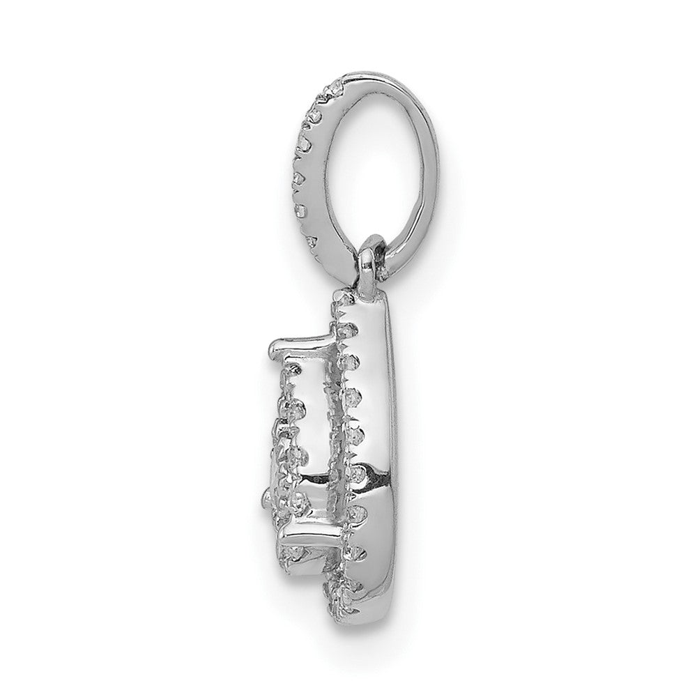 10k White Gold 1/4 carat Diamond Teardrop Pendant