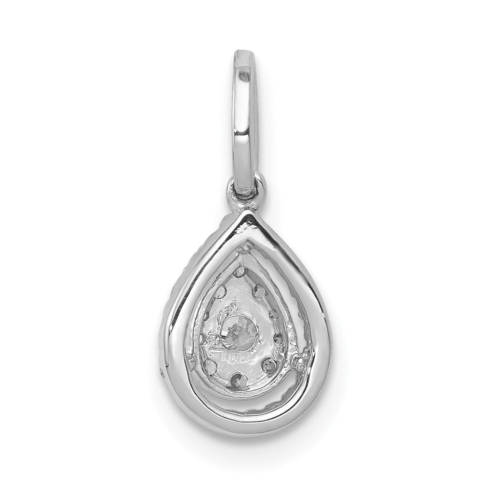 10k White Gold 1/4 carat Diamond Teardrop Pendant