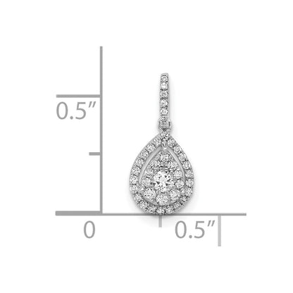 10k White Gold 1/4 carat Diamond Teardrop Pendant