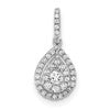 10k White Gold 1/4 carat Diamond Teardrop Pendant