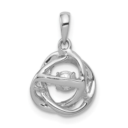 14k White Gold 1/4 carat Lab Grown Diamond VS/SI+ G+ Complete Vibrant Intertwined Circles Pendant