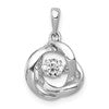 14k White Gold 1/4 carat Lab Grown Diamond VS/SI+ G+ Complete Vibrant Intertwined Circles Pendant