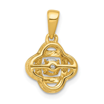 14k 1/3 carat Lab Grown Diamond VS/SI+ G+ Complete Vibrant Fashion Love Knot Pendant
