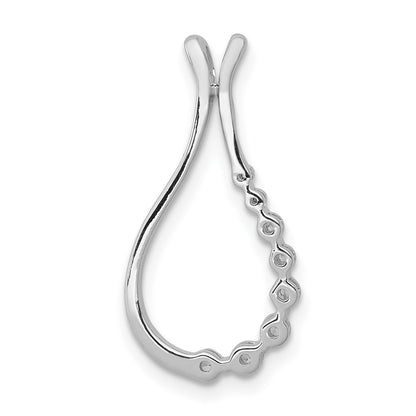 14k White Gold 1/6 carat Lab Grown Diamond VS/SI+ G+ Teardrop Chain Slide Pendant