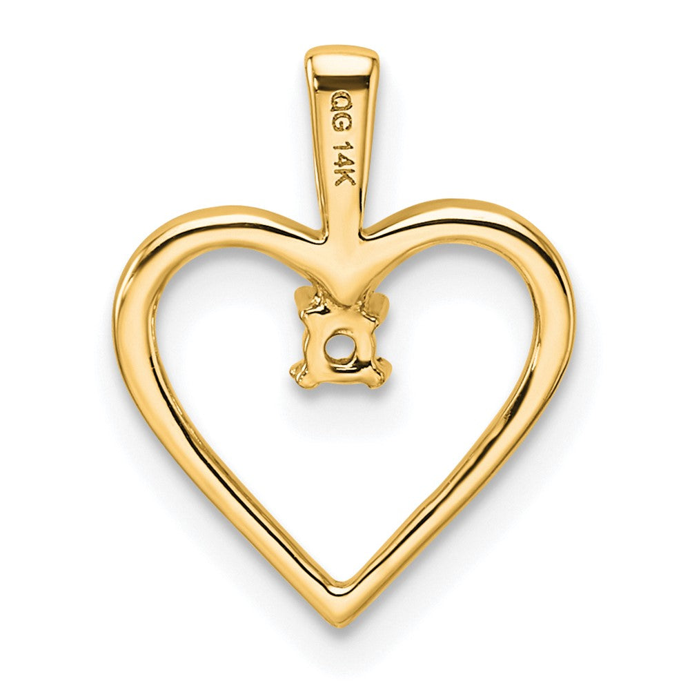 10k Holds 1-1.9mm Stone Heart Pendant Mounting