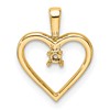10k Holds 1-1.9mm Stone Heart Pendant Mounting