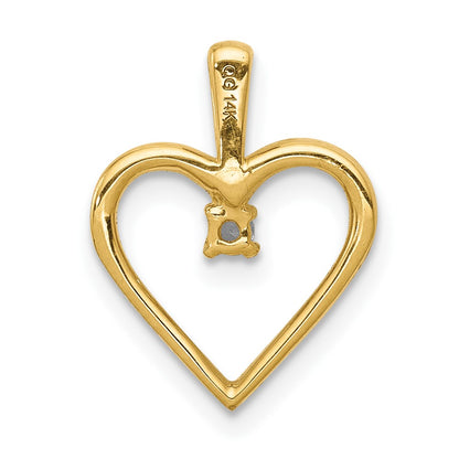 10K AA .03 carat Diamond Heart Pendant