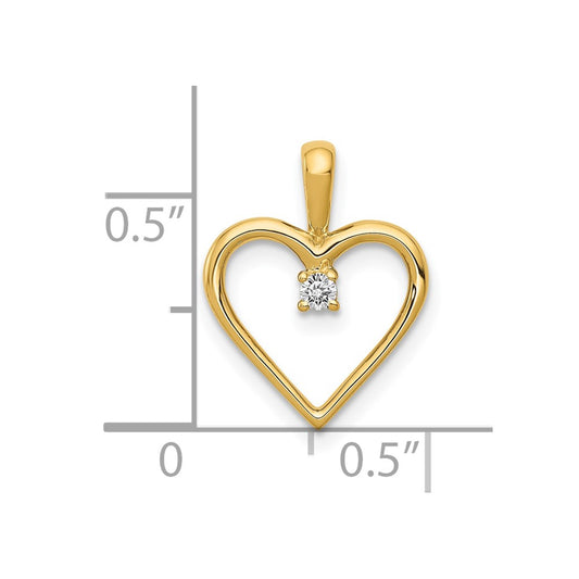 10K AA .03 carat Diamond Heart Pendant