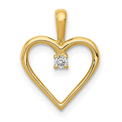 10K AA .03 carat Diamond Heart Pendant