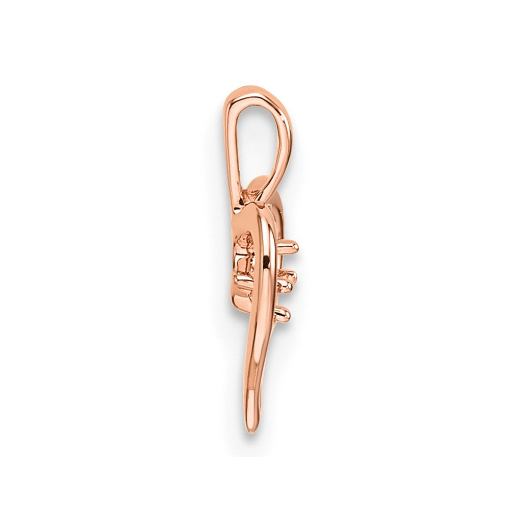 10k Rose Gold Holds 1-1.7mm Stone Heart Pendant Mounting