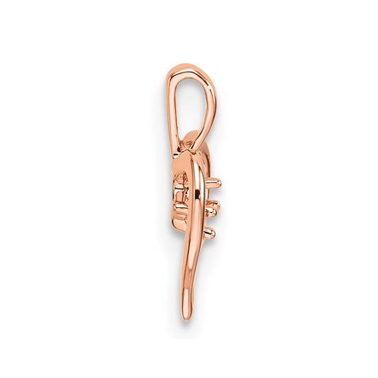 10k Rose Gold Holds 1-1.7mm Stone Heart Pendant Mounting