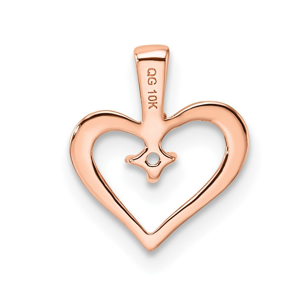 10k Rose Gold Holds 1-1.7mm Stone Heart Pendant Mounting