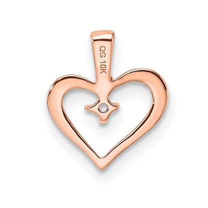10k Rose Gold Holds 1-1.7mm Stone Heart Pendant Mounting