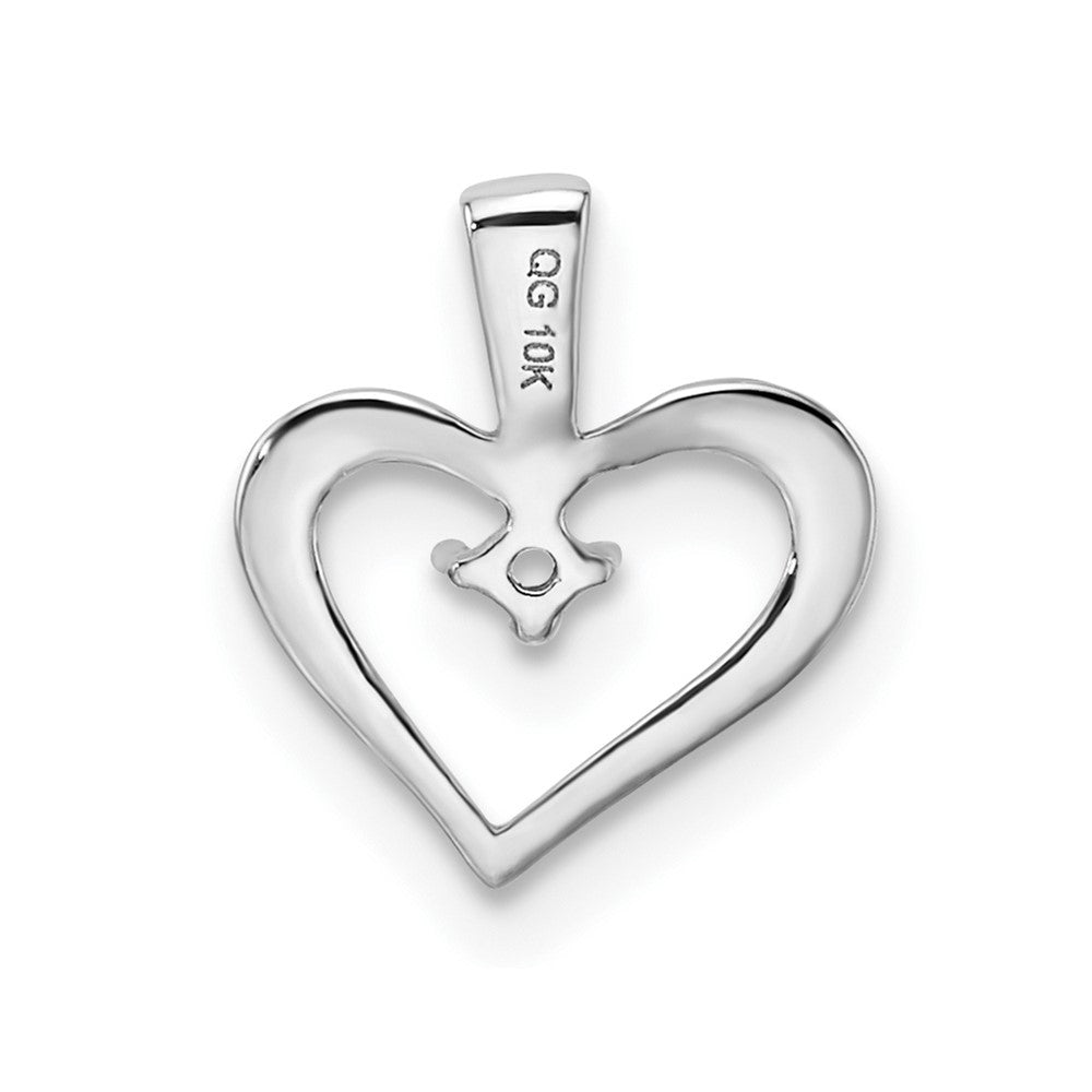 10k White Gold Holds 1-1.7mm Stone Heart Pendant Mounting