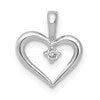 10K White Gold AA .02 carat Diamond Heart Pendant