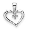 10k White Gold Holds 1-1.7mm Stone Heart Pendant Mounting