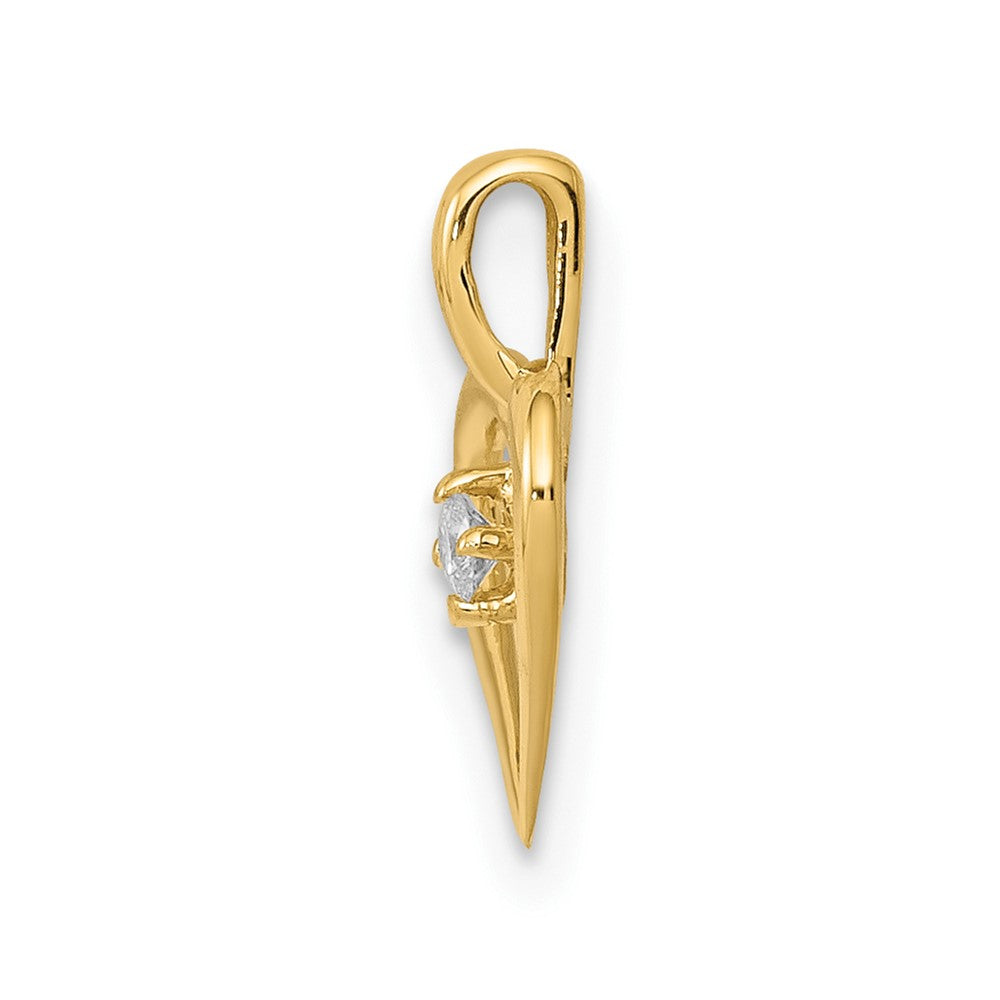 10K AA .02ct. Diamond Heart Pendant