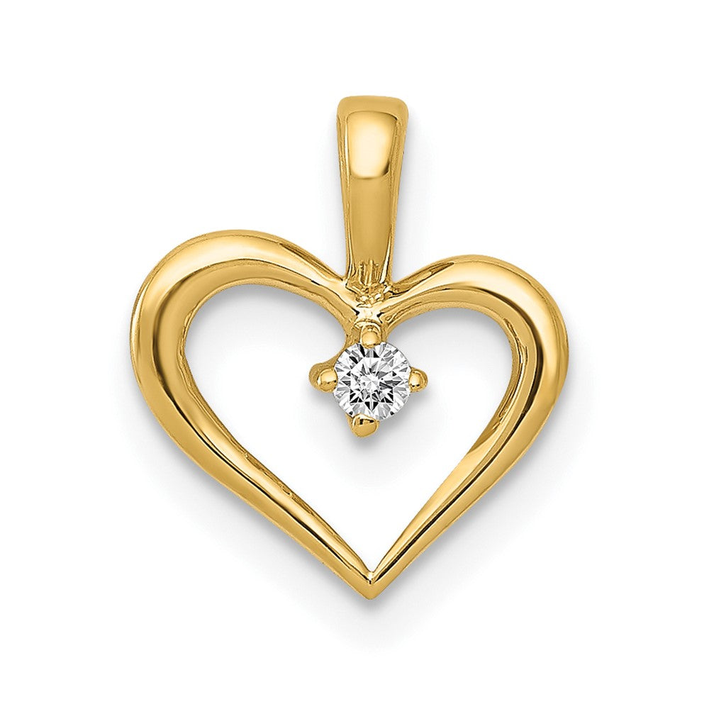 10K AA .02ct. Diamond Heart Pendant