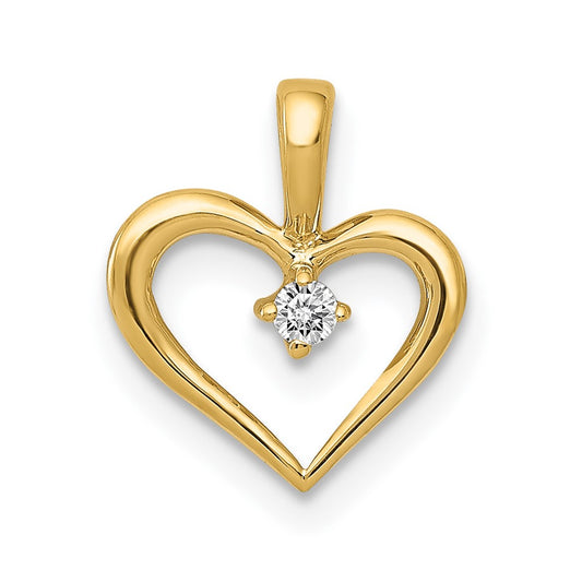 10K AA .02ct. Diamond Heart Pendant