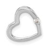 10k White Gold AA .02 carat Diamond Heart Chain Slide