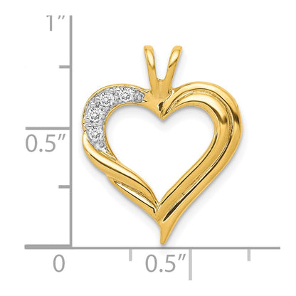 10K 1/20 carat Diamond Fancy Heart Pendant