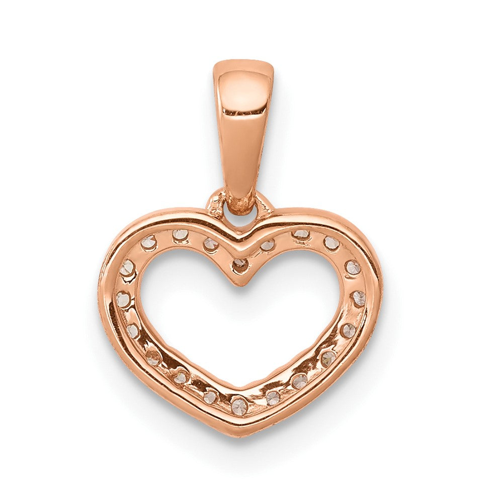 10K Rose Gold .03 carat Diamond Heart Pendant
