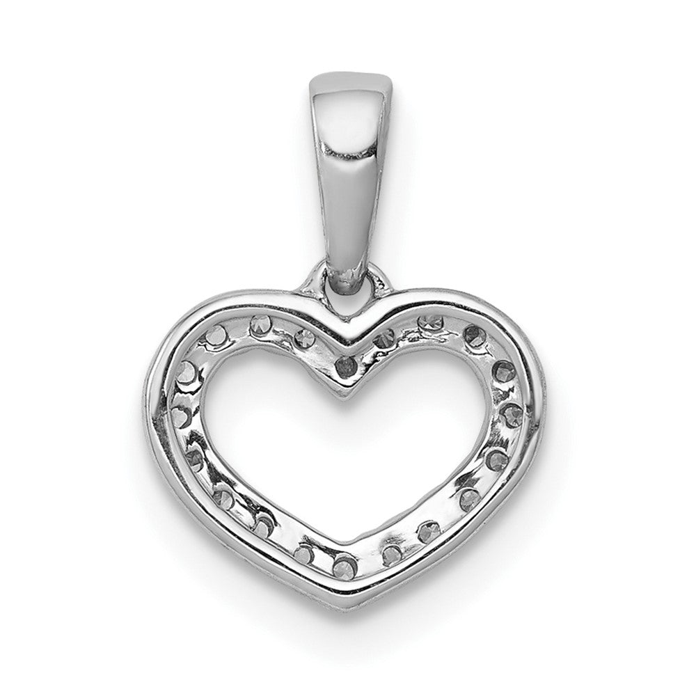 10K White Gold .03 carat Diamond Heart Pendant