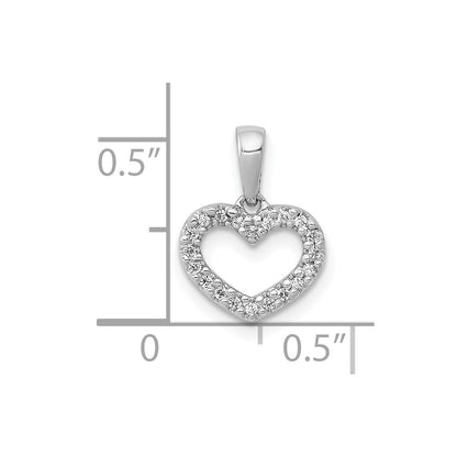 10K White Gold .03 carat Diamond Heart Pendant