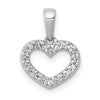 10K White Gold .03 carat Diamond Heart Pendant