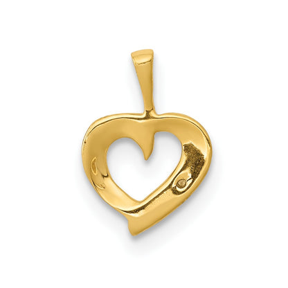 10K .01 carat Diamond Heart Pendant