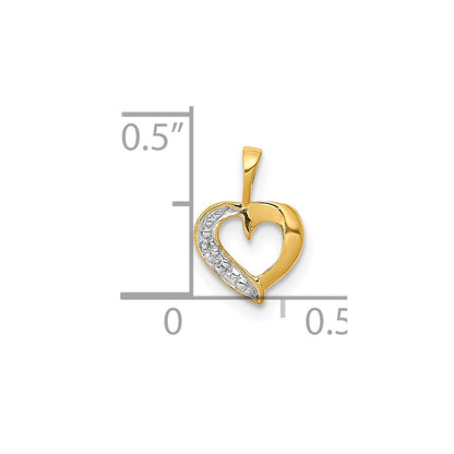 10K .01 carat Diamond Heart Pendant