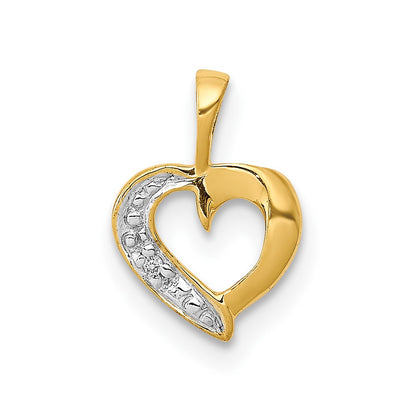 10K .01 carat Diamond Heart Pendant