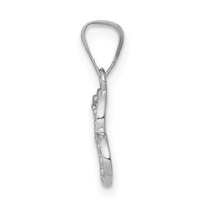 10K White Gold .01 carat Diamond Heart Pendant