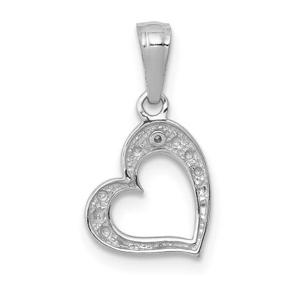 10K White Gold .01 carat Diamond Heart Pendant