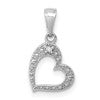 10K White Gold .01 carat Diamond Heart Pendant